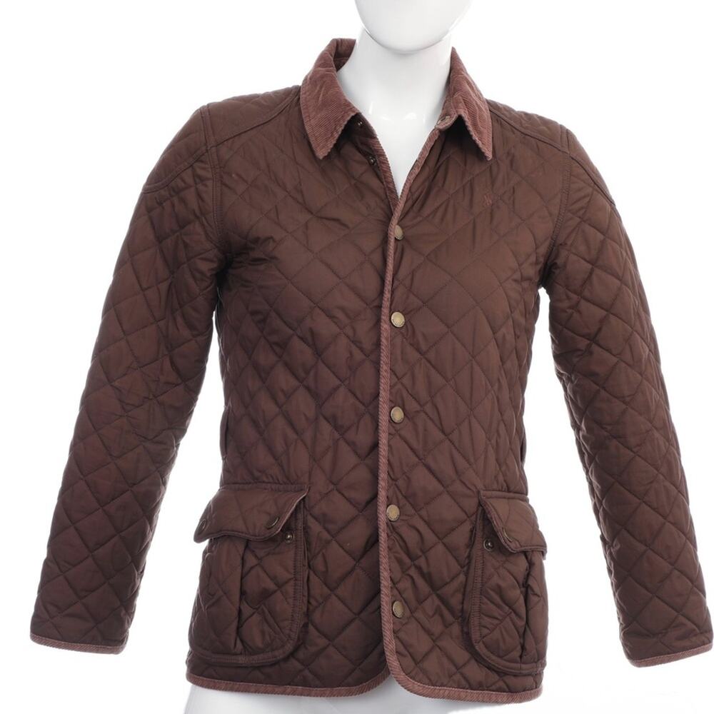 Ralph Lauren Blue Label Chocolate Brown Diamond Quilted Corduroy Coat Girl 12-14
